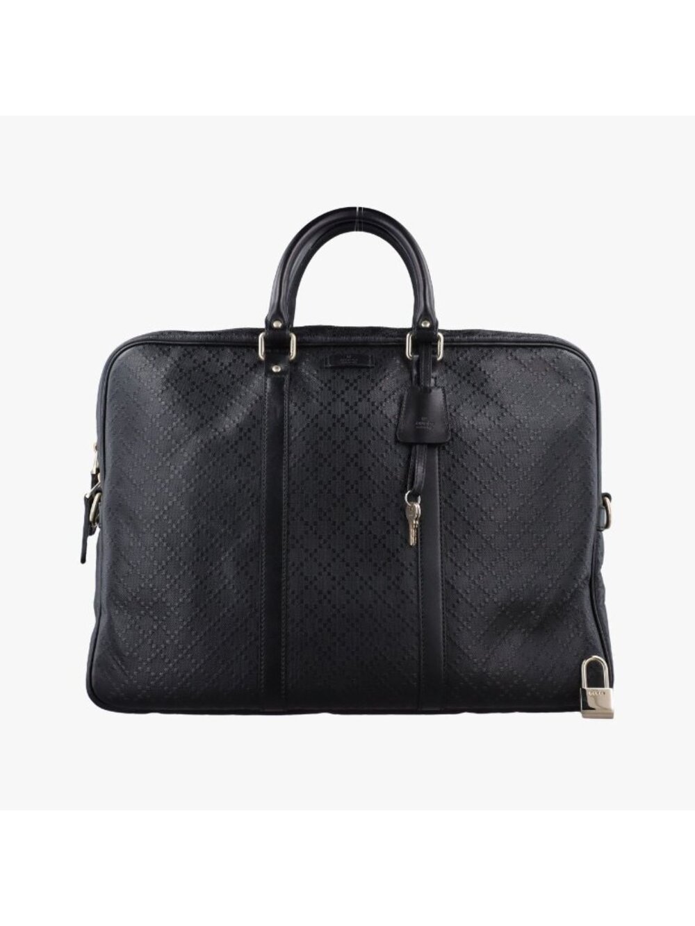 Gucci GG Plus Supreme Black Leather Handbag